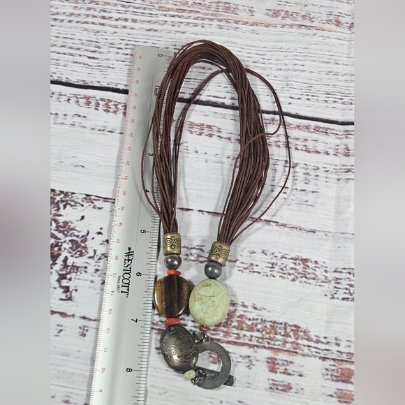 Silpada N1891 Sterling Silver Multi Strand Howlite Tigers Eye Necklace - Picture 6 of 6